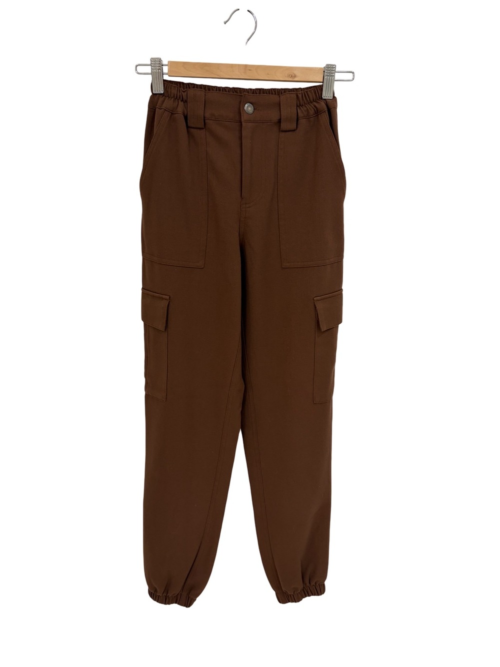 Brown Cargo Jogger Pants - women’s Casual Utility Trousers